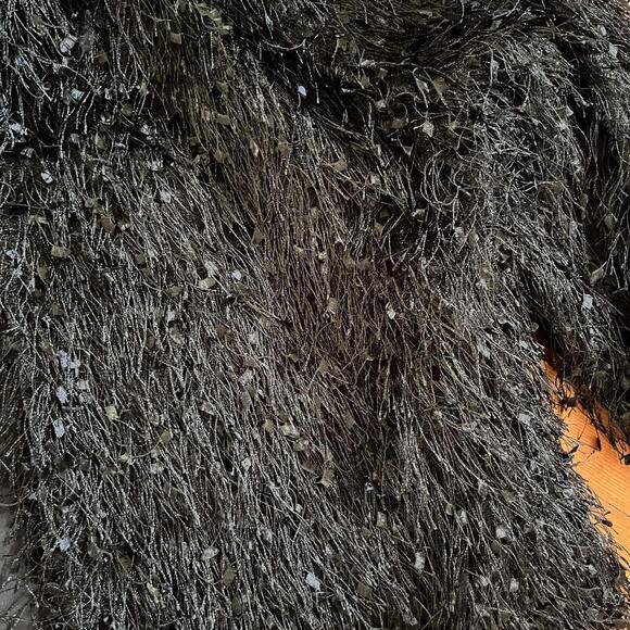 Forever 21 Women's Black Shag Festive Jacket, Size Medium - Picture 7 of 8